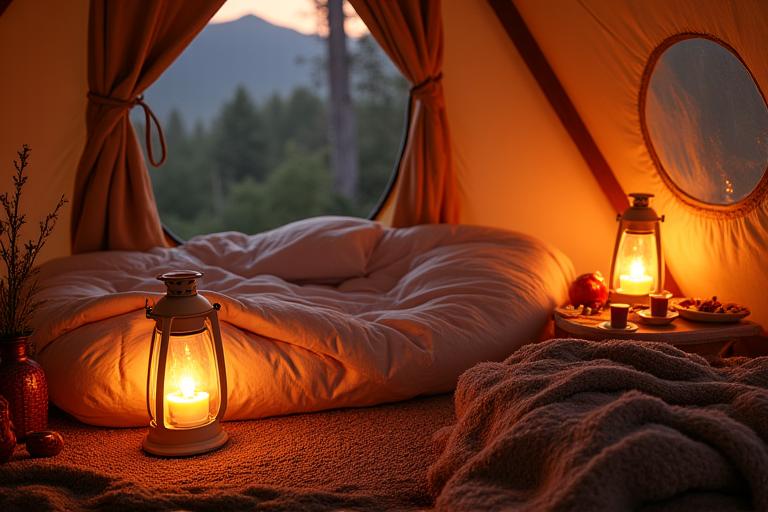 Glamping gear and luxury camping